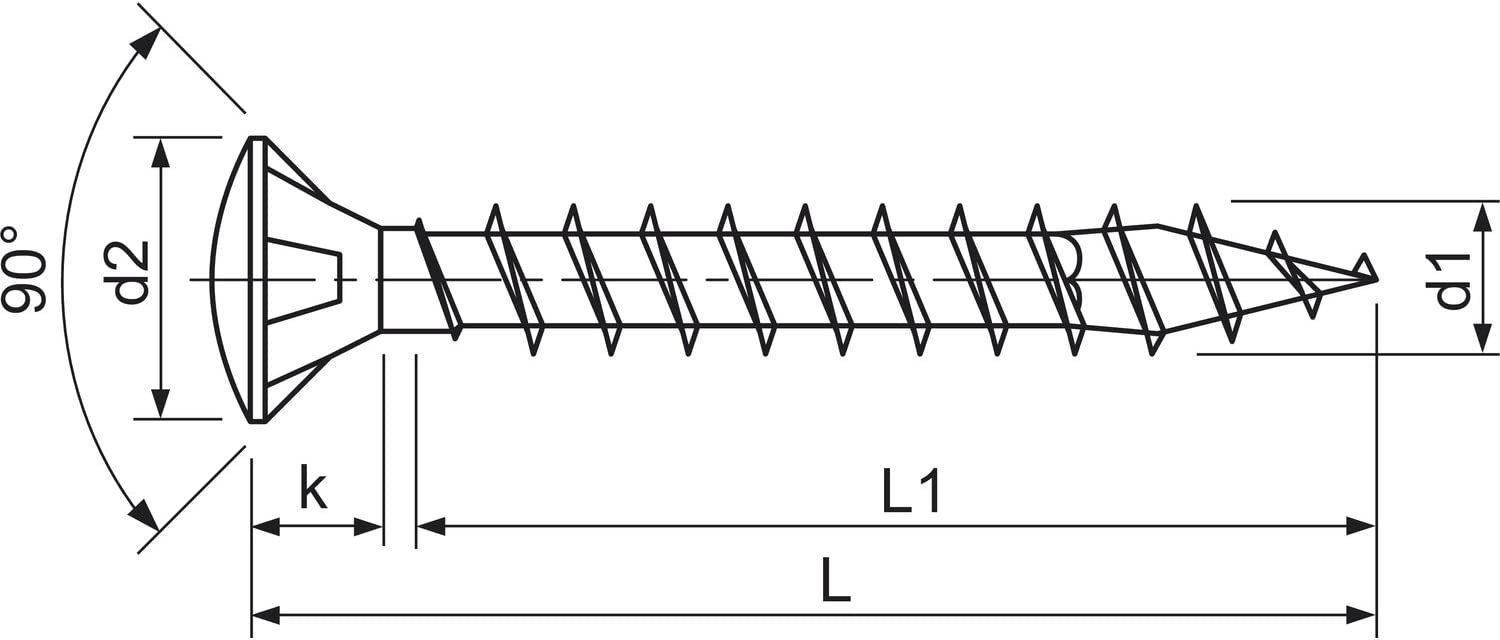Саморез SPAX с полупотайной (линзовой) головкой и полной резьбой, шлиц T-Star, S point/4CUT, оцинкованная сталь - фото