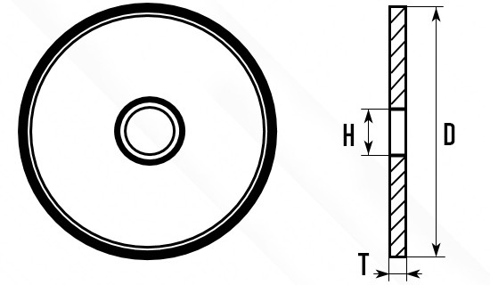 Круг отрезной по металлу Луга-Абразив Tsunami - схема, чертеж
