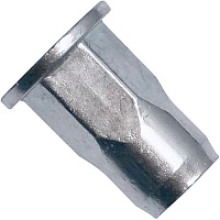 Резьбовая заклепка М6 с цилиндрическим бортиком, шестигранная ½, оцинкованная сталь