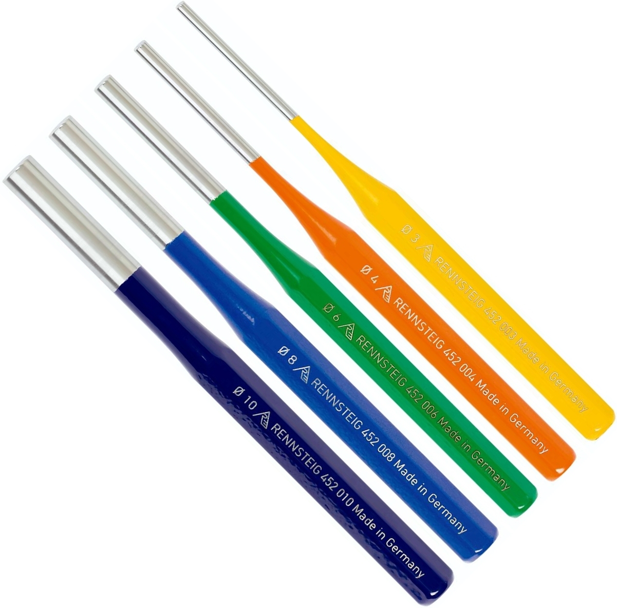 Выколотка для шплинтов длина 150 мм восьмигранная в разных цветах DIN6450 Rennsteig Exclusive, инструментальная сталь - фото