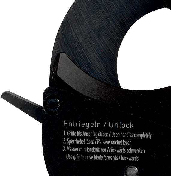 Кабелерез с телескопическими рукоятками 610 мм D60 Rennsteig RE-7120603, черненый, с трещоткой - фото