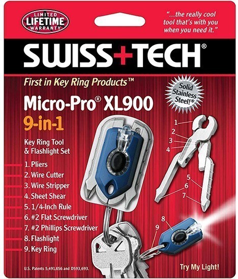 Карманный мультитул-брелок Swiss+Tech Micro-Pro XL900 9-in-1 ST60508 - фото