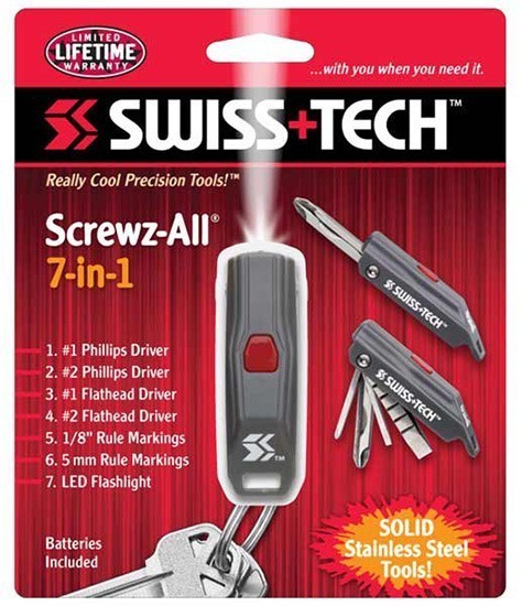 Мультитул-брелок Swiss+Tech Screwz-All 7-in-1 ST50035 (серый) - фото