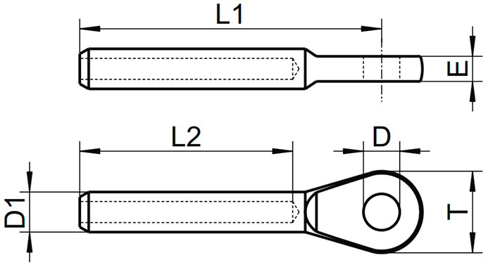 Ушко для троса 8469 M8317 - схема, чертеж