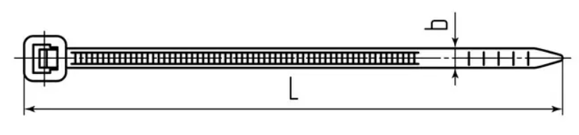 Стяжка кабельная нейлоновая Fortisflex КСС, белая схема