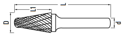 Борфреза твердосплавная форма L - схема