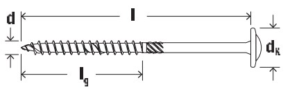 Шуруп конструкционный FPF-WT ZPP - схема, чертеж