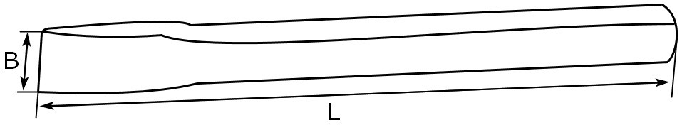 Схема размеров зубила