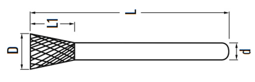 Борфреза твердосплавная форма N - схема