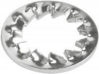 Шайба стопорная с зубьями DIN 6798J М4, нержавеющая сталь 1.4310 (А2)