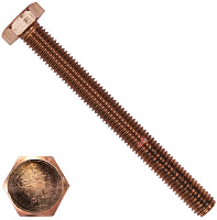 Болт шестигранный М10х16 DIN 933, бронза (Silicon bronze)
