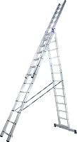 Трехсекционная универсальная лестница Алюмет Н3, алюминий