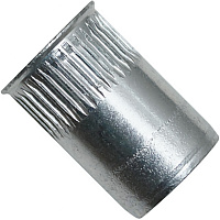 Резьбовая заклепка М10 E=6 мм с уменьшенным бортиком и насечками, оцинкованная сталь
