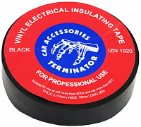 Изолента черная бесклеевая для жгутов 0,115 мм, 19 мм, 20 м Terminator IZN 1920